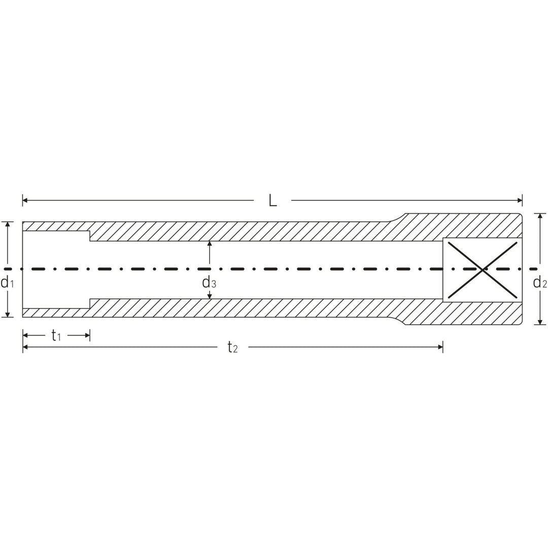 Stahlwille 01021007 Square Extra-Deep Spline Socket 1/4" Drive x SP7