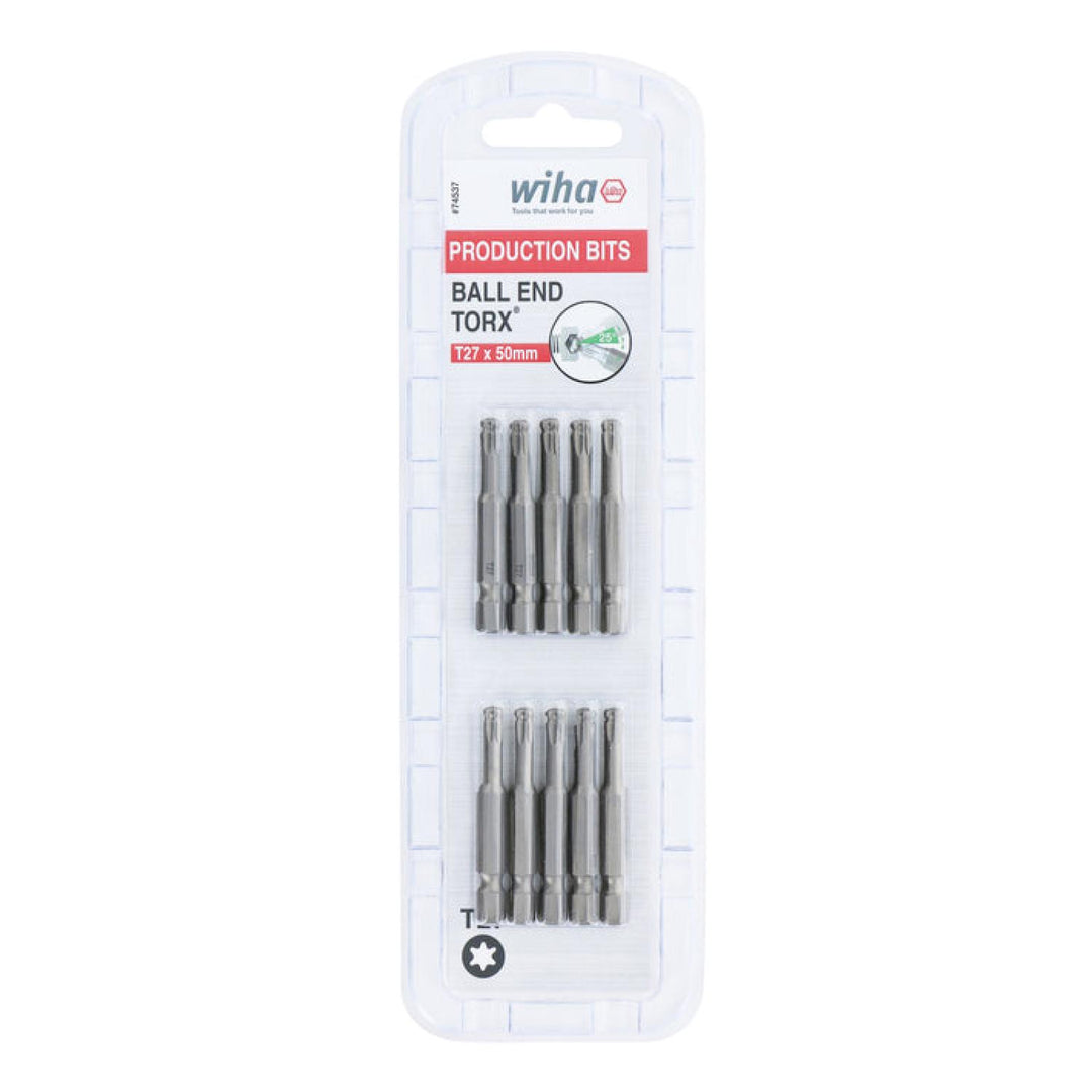 Wiha Tools 74537 TORX® Ball End Power Bit, T27 x 50 mm, 10 Pk.
