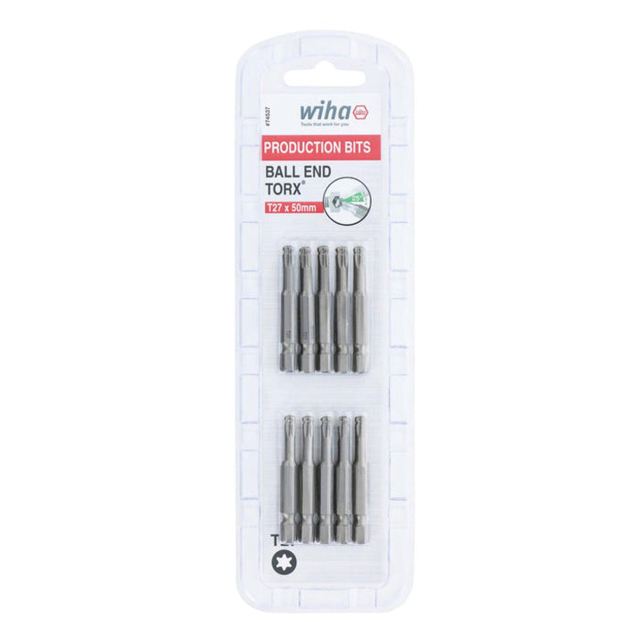 Wiha Tools 74537 TORX® Ball End Power Bit, T27 x 50 mm, 10 Pk.
