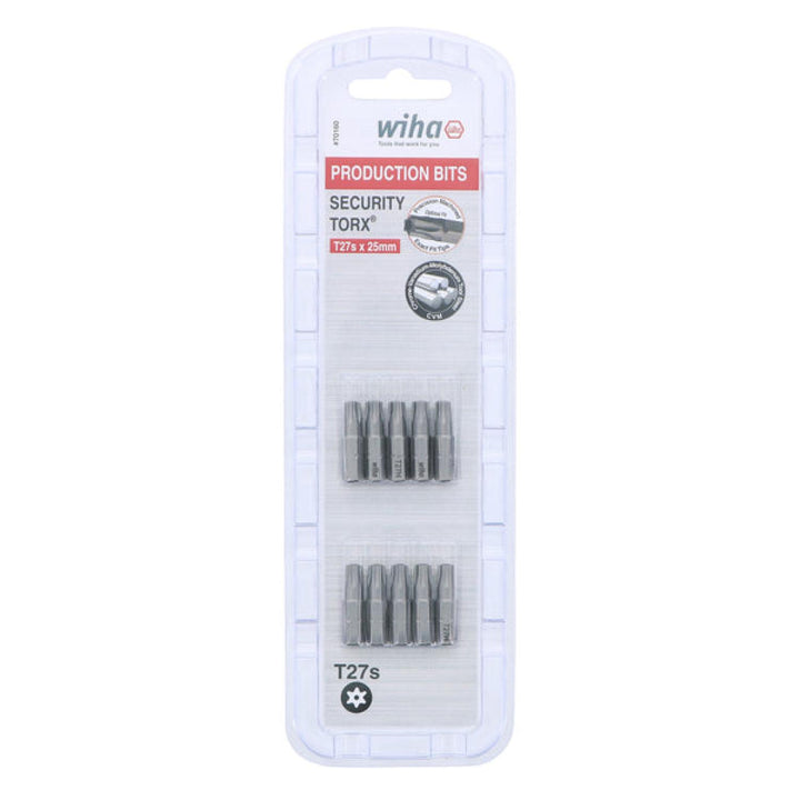 Wiha Tools 70160 Security TORX Insert Bits, T27s, 10 Pk.