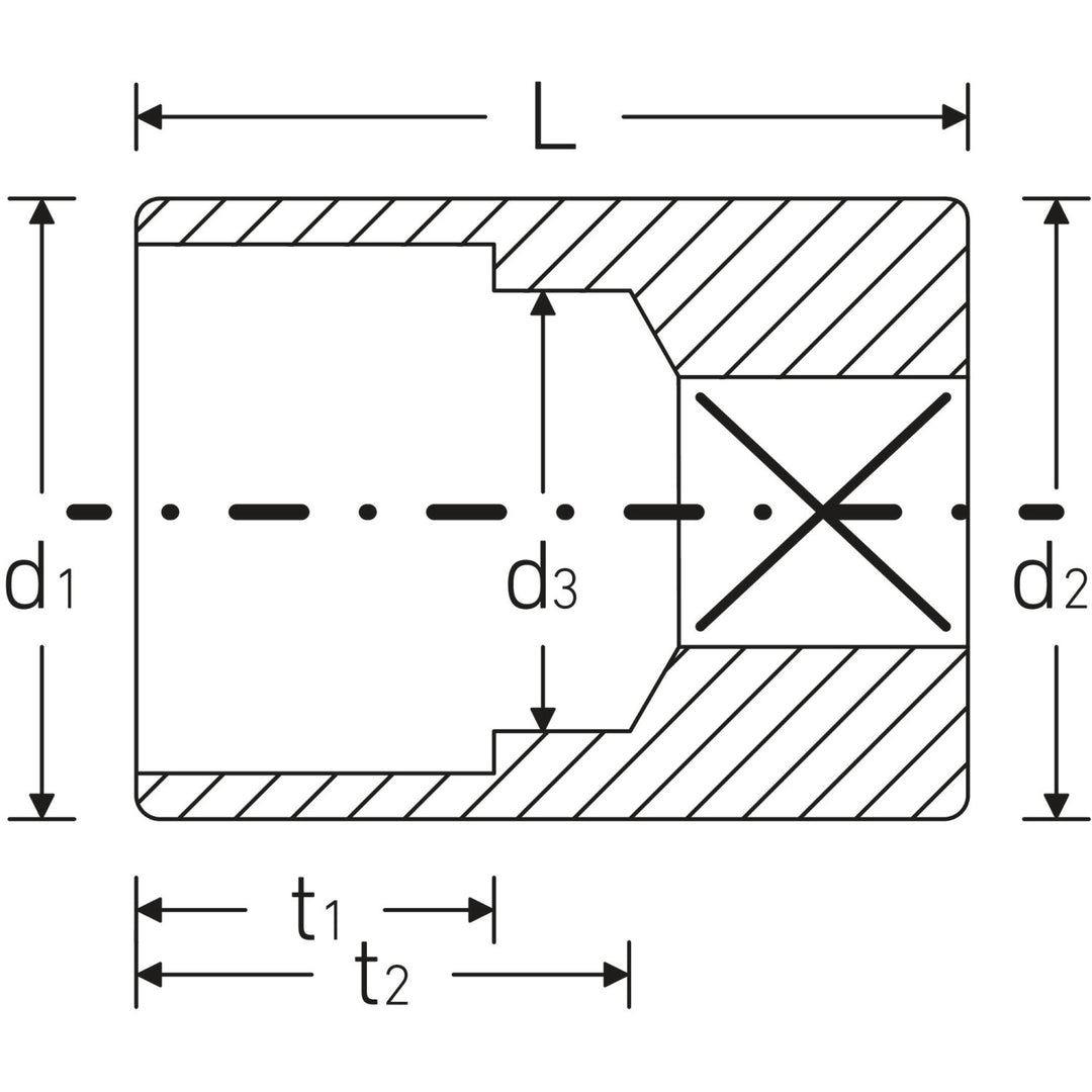 Stahlwille 01530032 Bi-Hex Socket, 40aD 12-pt 1/2" 1/4" Drive