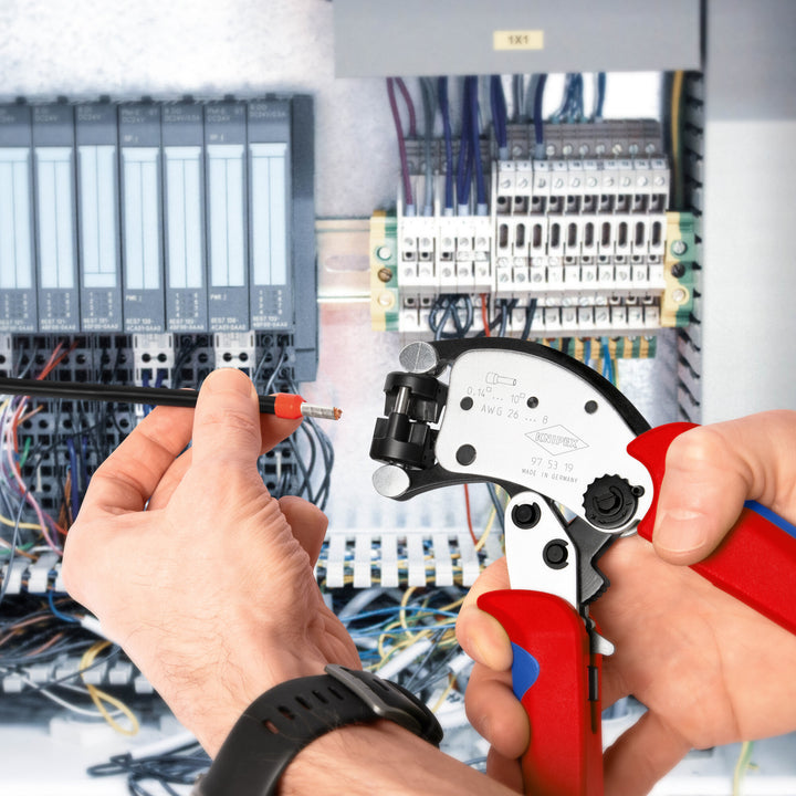 Knipex 97 53 19 8" KNIPEX Twistor® T Self-Adjusting Crimping Pliers for Wire Ferrules