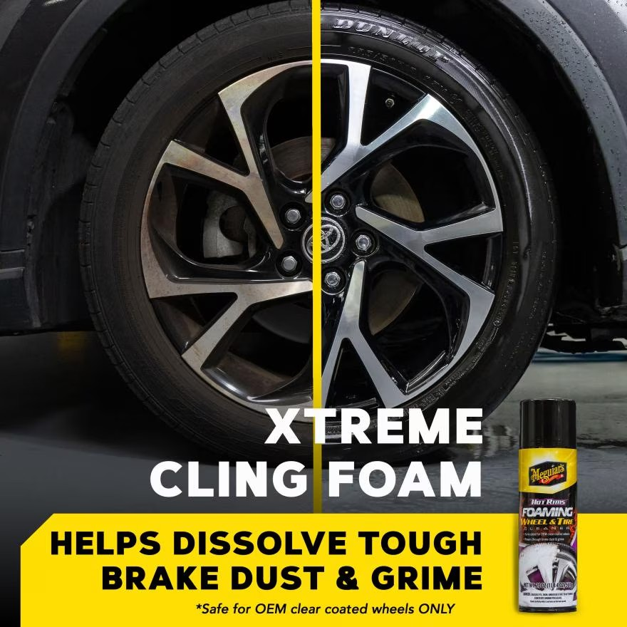Meguiar's G250320 Hot Rims Foaming Wheel & Tire Cleaner - Quickly Powers Through Brake Dust and Grime