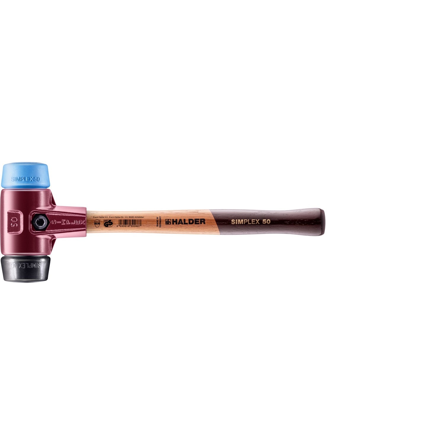 Halder 3012.050 Simplex Mallet with Soft Blue Rubber (non-marring) and ...