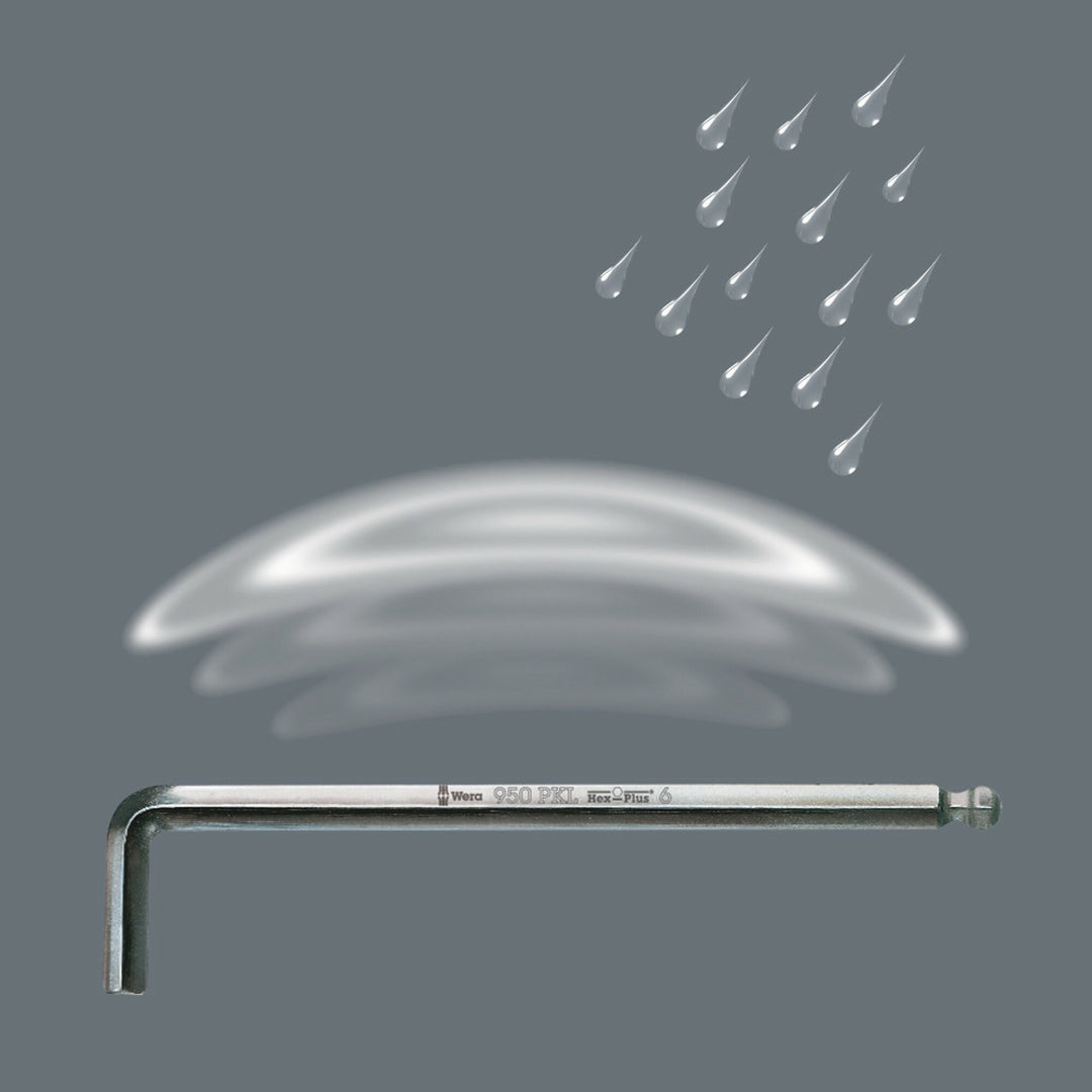 Wera 950 PKLS L-key, metric, chrome plated, 8 x 200 mm