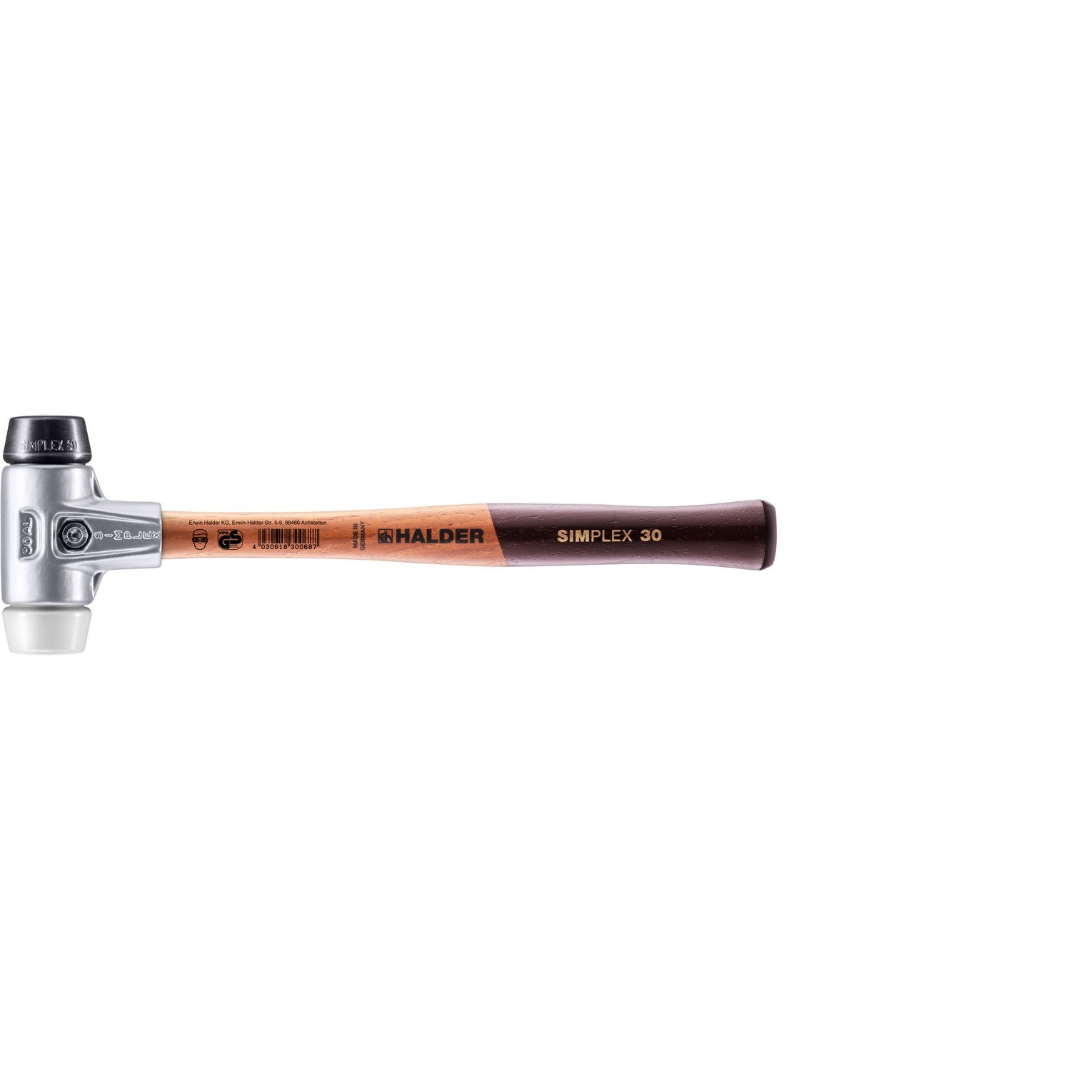 3127 Simplex Halder 3127.030 Simplex Mallet with Black Rubber and Superplastic Inse ...