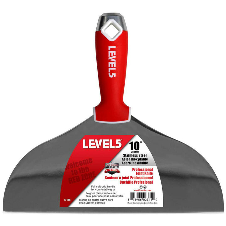 Level5 5-146 10" Stainless Steel Joint Knife w/ Soft Grip Handle