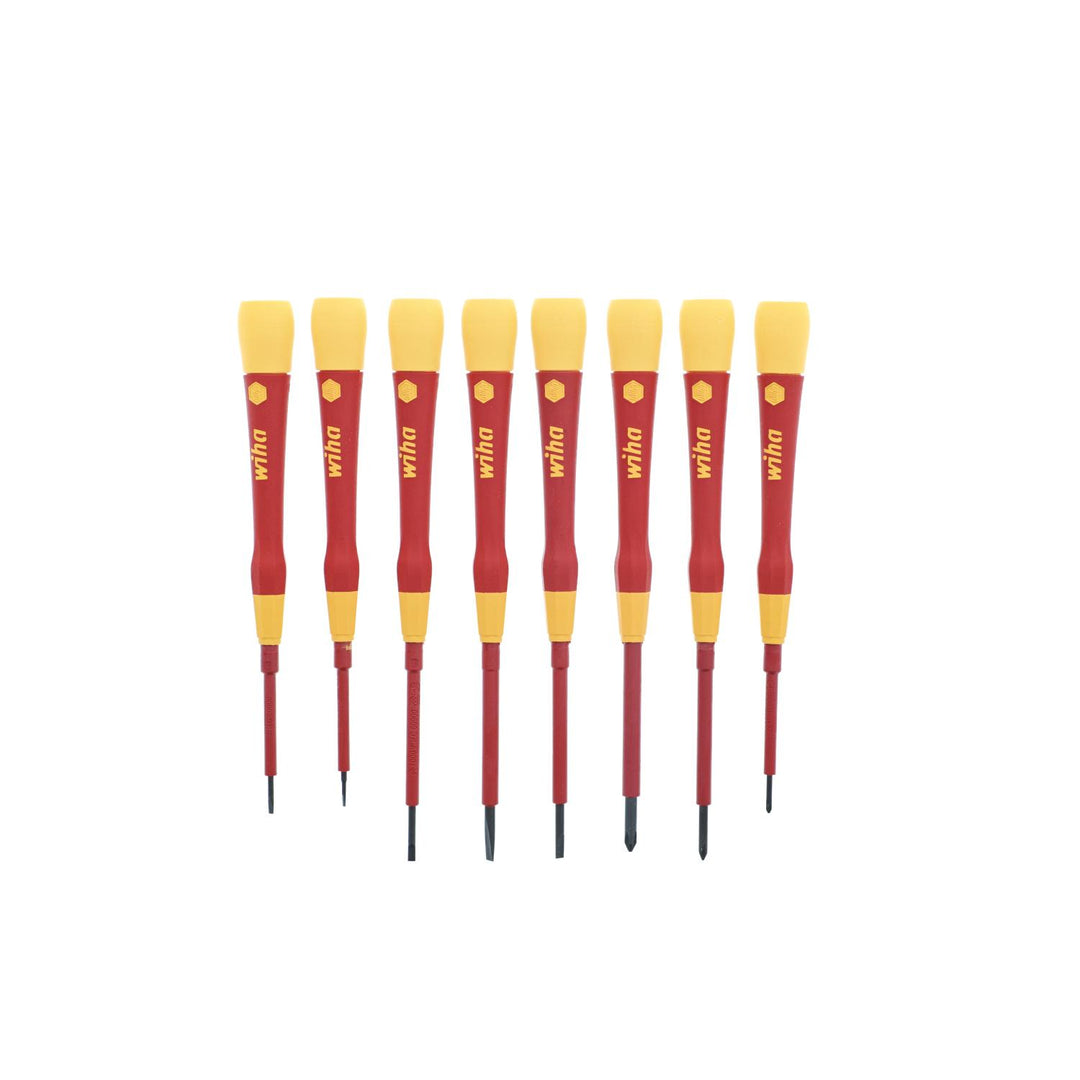 Wiha Tools 32088 Insulated PicoFinish Slotted/Phillips Screwdriver Set, 8 Pc. Set