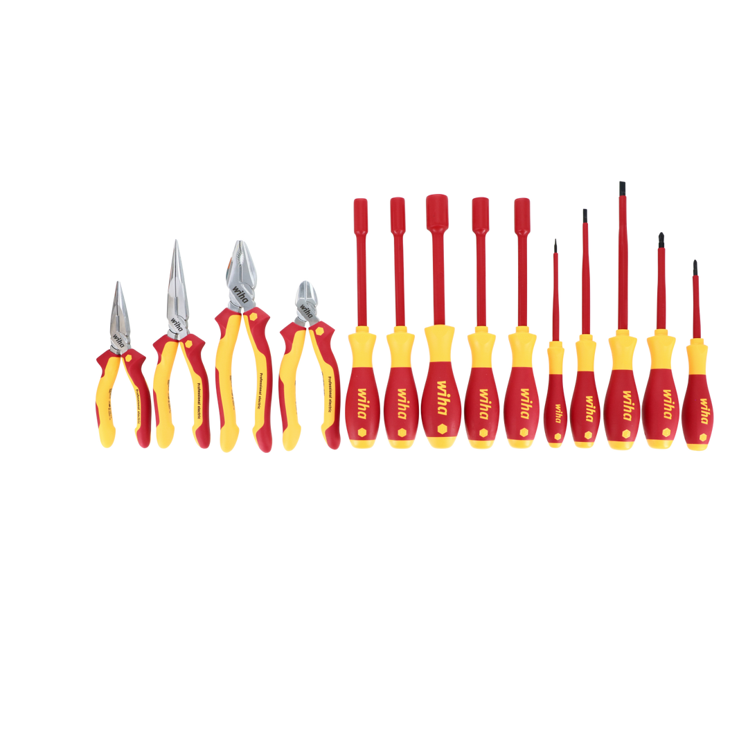 Wiha Tools 32192 Insulated Pliers / Cutters / Slotted / Phillips / Inch Nut Drivers, 14 Pc.