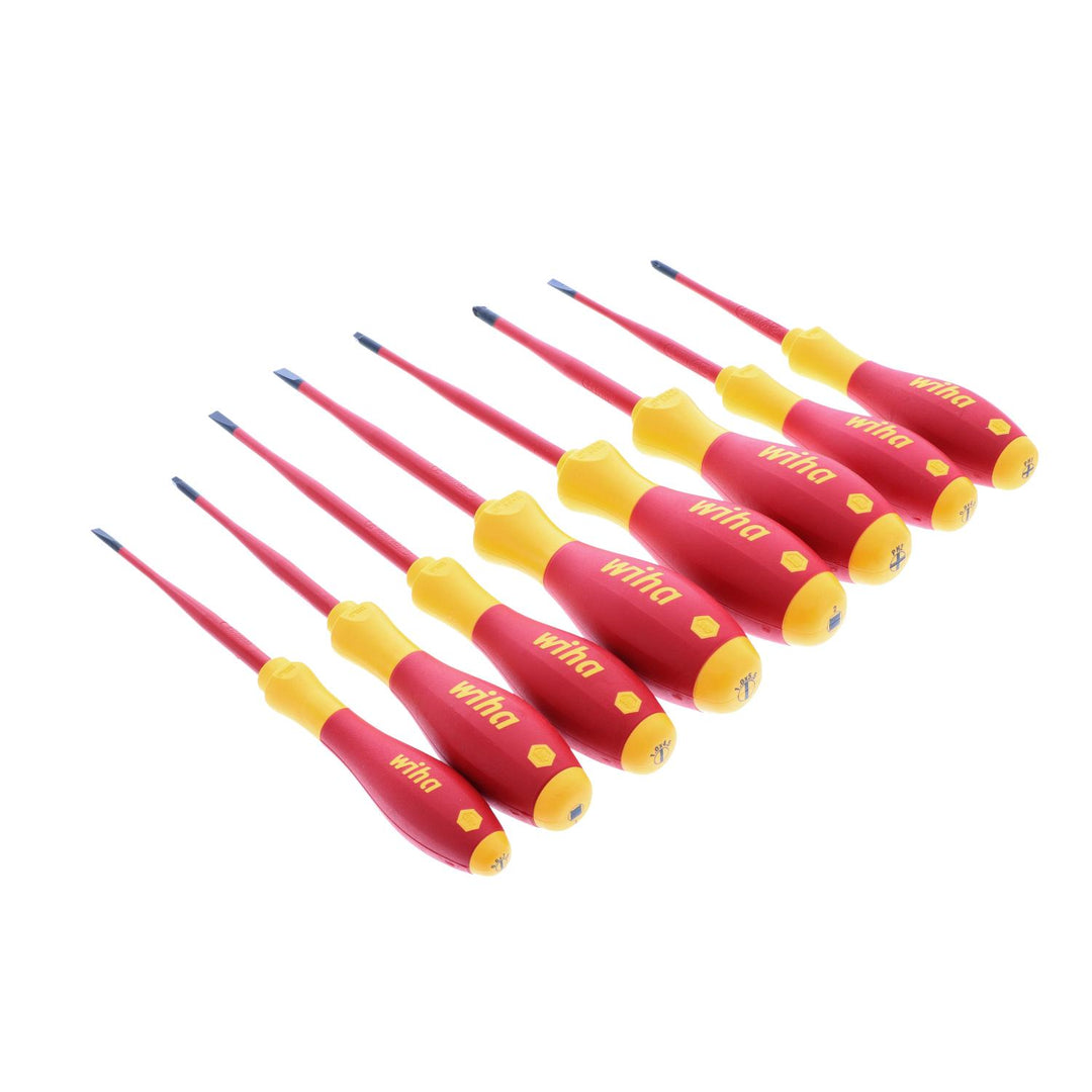 Wiha Tools 32197 Insulated SlimLine Slotted / Phillips / Square Screwdriver Set, 8 Pc.