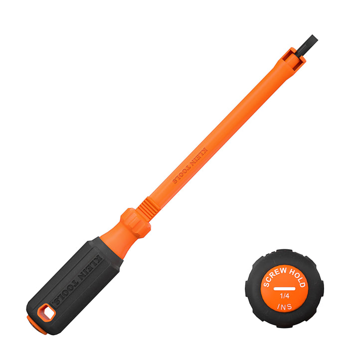 Klein Tools 32215INS 1/4" Slotted Insulated Hooded Screw Holding Screwdriver