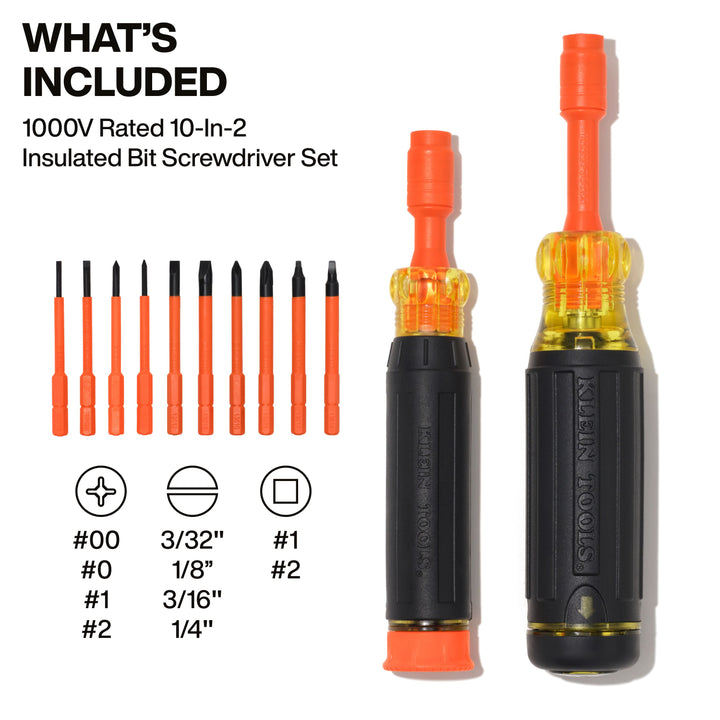 Klein Tools 32310INS 10-in-2 Insulated Auto-Lock Screwdriver Set