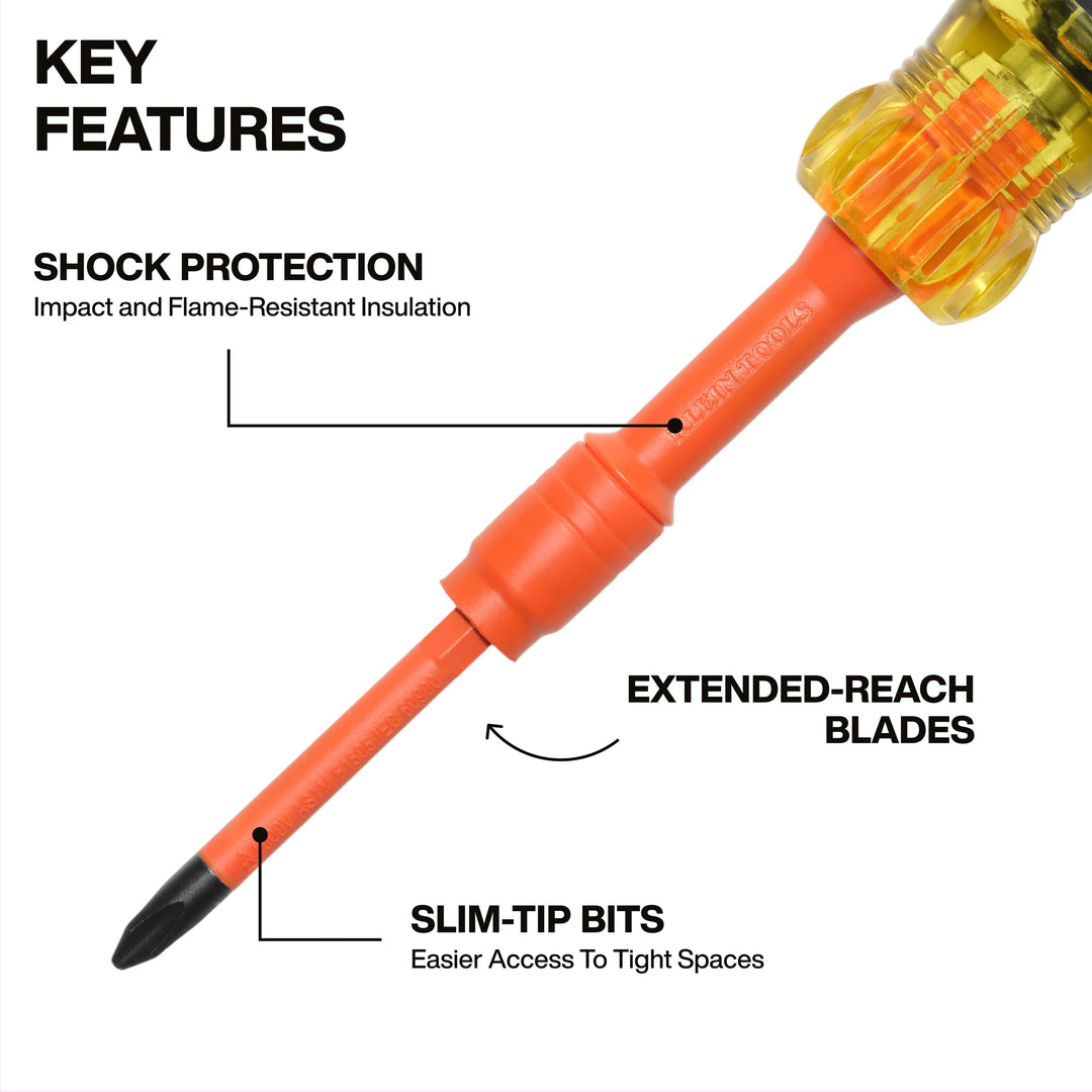 Klein Tools 32310INS 10-in-2 Insulated Auto-Lock Screwdriver Set