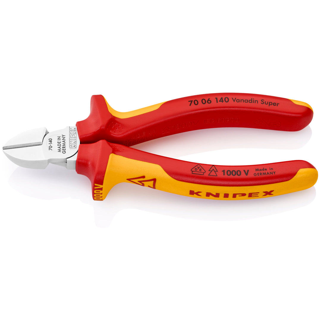 Knipex 70 06 140 5 1/2" Diagonal Cutters-1000V Insulated