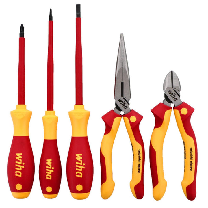 Wiha Tools 32856 5 Piece Insulated Pliers-Cutters and Screwdriver Set