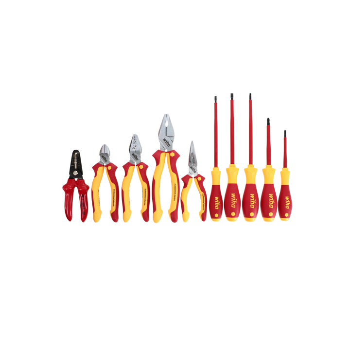 Wiha Tools 32867 Insulated Pliers / Slotted / Phillips / Square Screwdriver Set, 10 Pc.