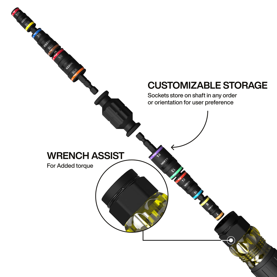 Klein Tools 32914HD 14-in-1 Impact Rated Flip Socket Set