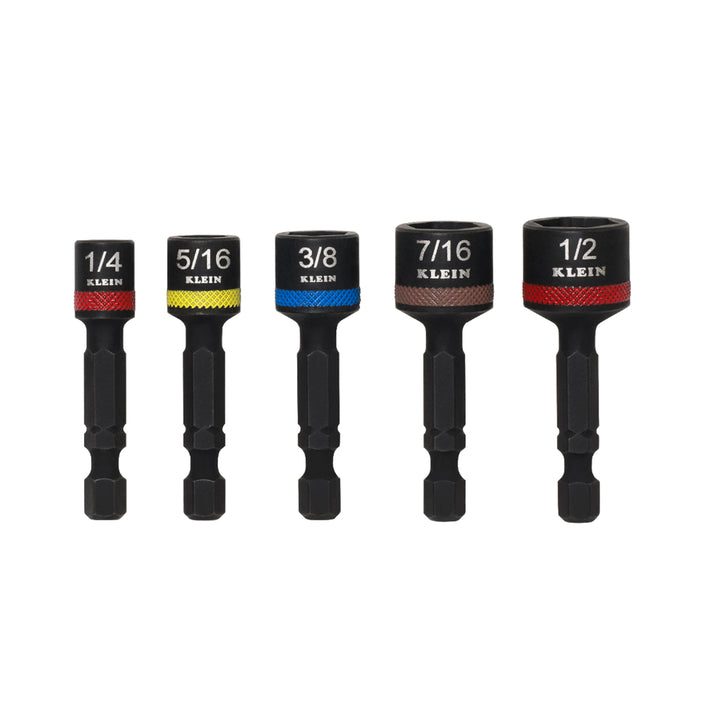Klein Tools 32925S Magnetic Power Nut Setters, 2-Inch Shaft, 5 Pc.