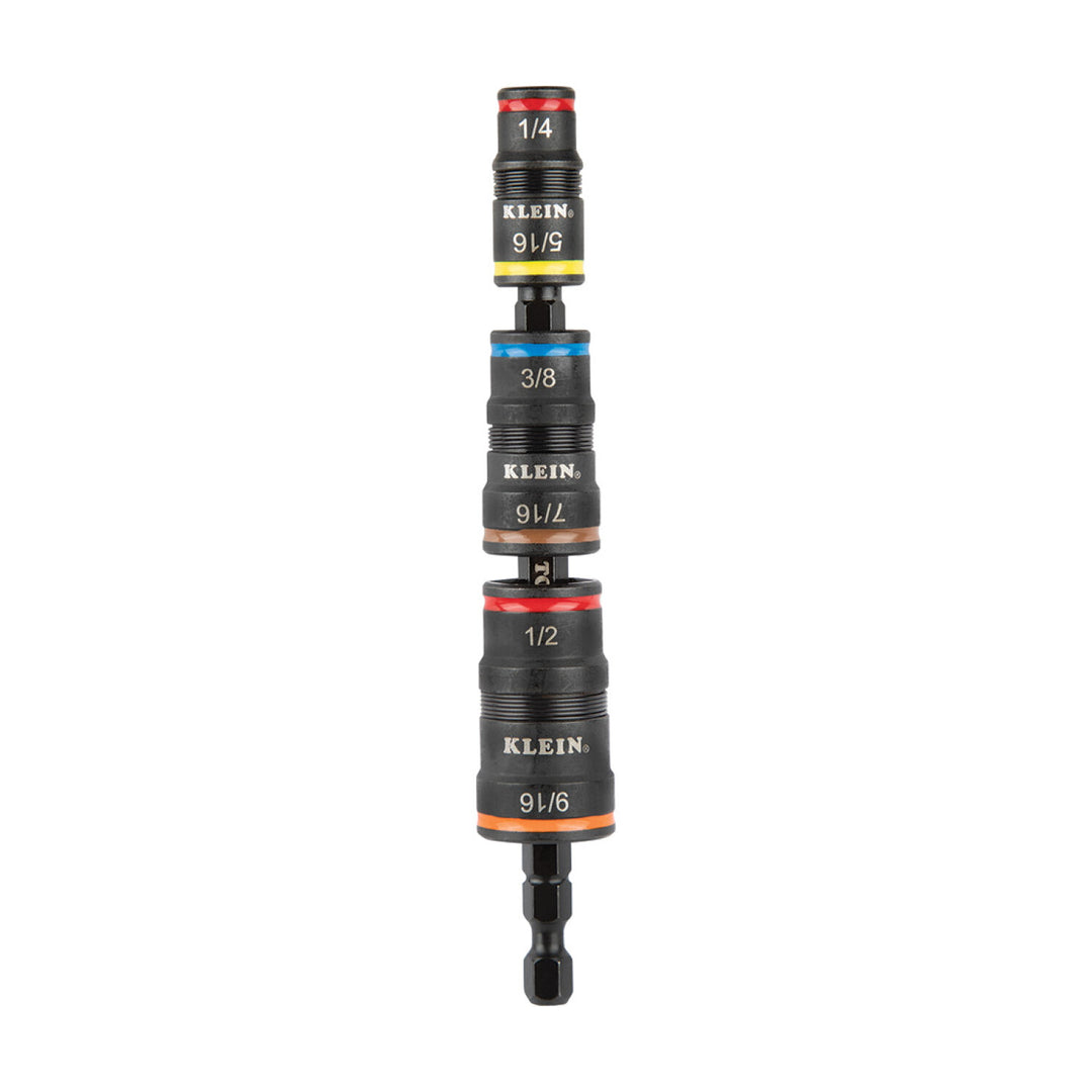 US PRO Tools 3pc Impact Driver Colour Coded Socket Adaptors 7168 US PRO Tools 3pc Impact Driver Colour Coded Socket Adaptors 7168
