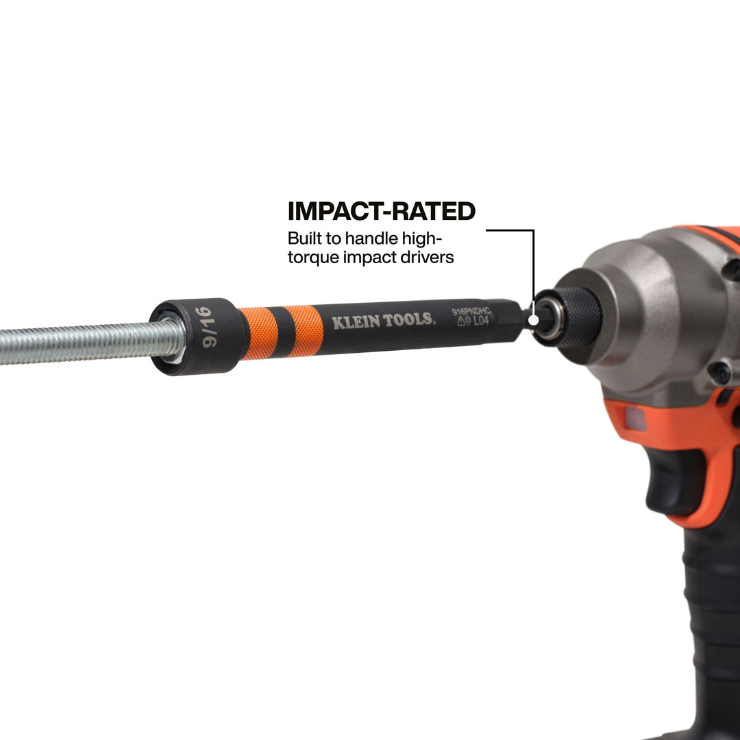 Klein Tools 32940 Magnetic Hollow Color-Coded Power Nut Drivers Set, 6 Pc.