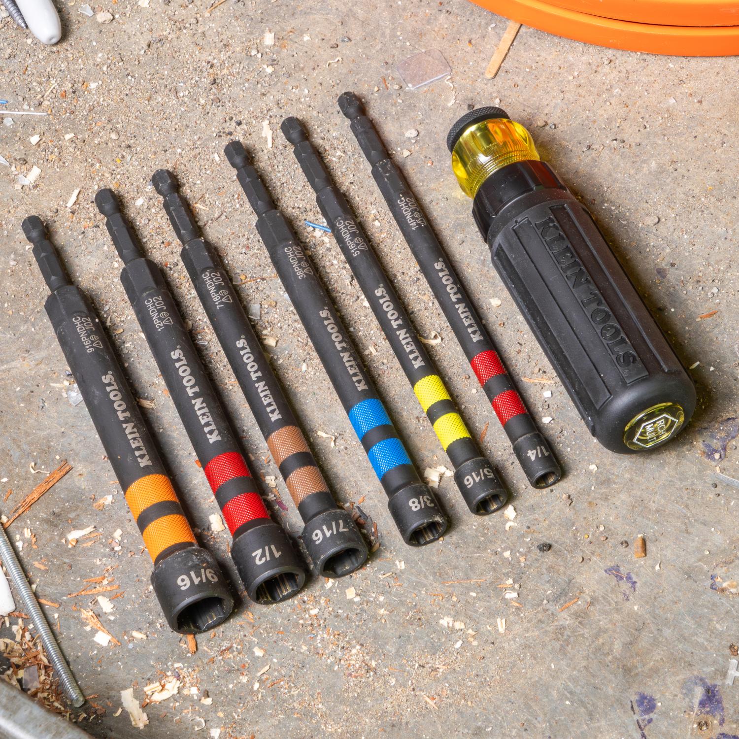 システムキュールロッド１７ミリ１０本 Klein Tools 32950 Hollow Magnetic Color-Coded Ratcheting Power Nut