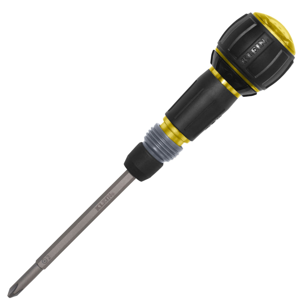 バランスグリップロッド 黒/黄 Klein Tools 32960ARCHT Ratcheting Fastbit Tru-Grip Screwdriver