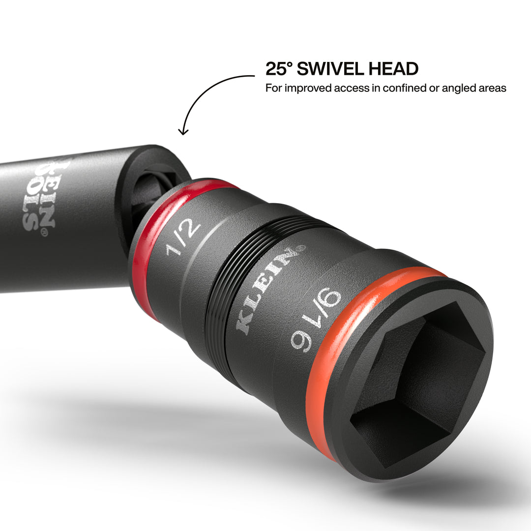 Klein Tools 32984 Impact Flip Socket Set With Swivel Adapter, 6 Pc.