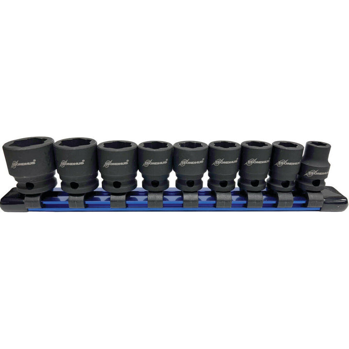 Bondhus 33197T Set 9 External Twist Socket Set, 3/8" Dr, 8 - 19 mm