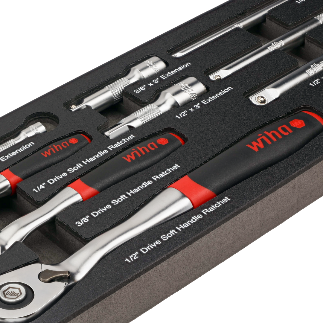 Wiha SoftFinish ergonomic red and yellow handle