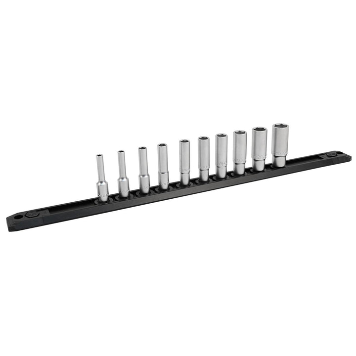 Wiha Tools 33392 1/4 Inch Drive Deep Socket Set 5/32-9/16 with Ratchet and Extensions 13-Piece