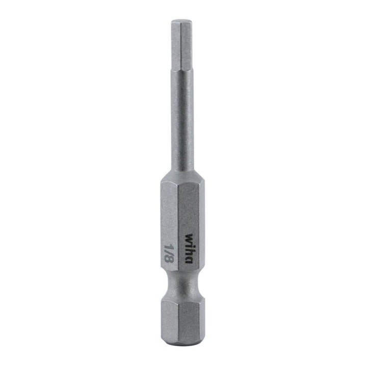 Wiha Tools 74313 Hex Inch Power Bit, 1/8" x 50 mm, 10 Pk.