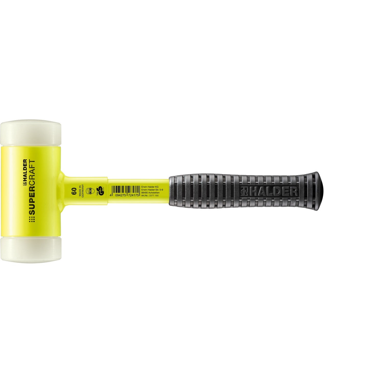 Halder 3377.160 Supercraft HI-VIZ Dead Blow, Non-Rebounding Hammer wit ...