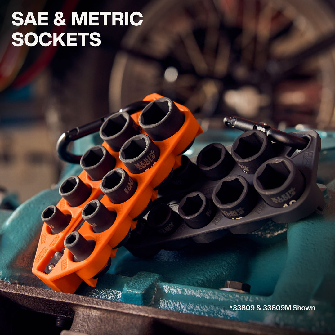 Klein Tools 33808M Grab-And-Go Impact Socket Set, Metric, 7 Pc.
