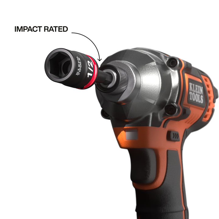 Klein Tools 33809 Grab-And-Go Impact Socket Set, SAE, 10 Pc.