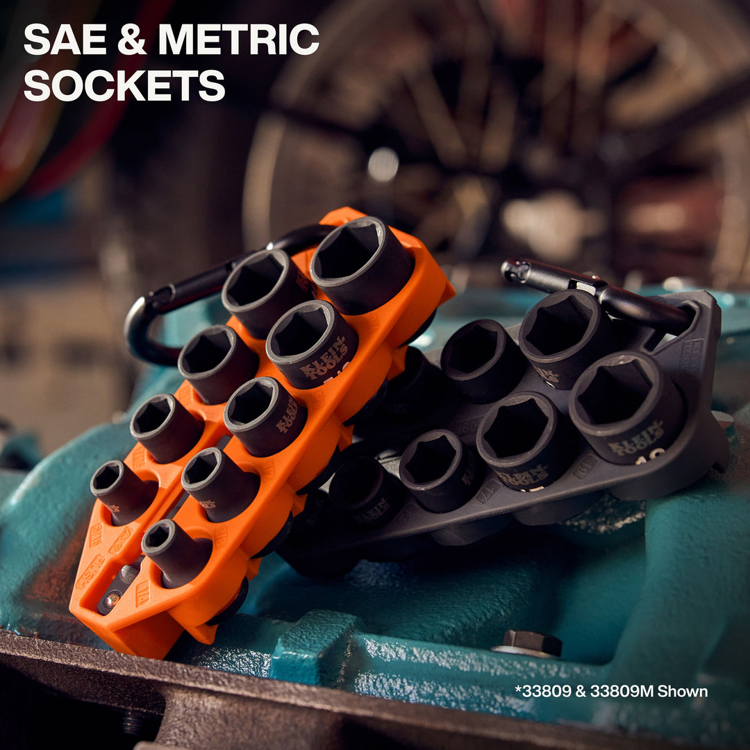 Klein Tools 33809M Grab-And-Go Impact Socket Set, Metric, 10 Pc.