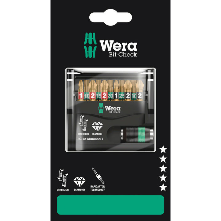 Wera Bit-Check 12 Diamond 1 SB, 12 pieces