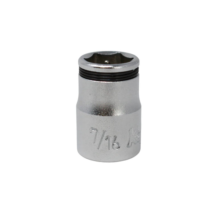 Ko-ken 3450A-7/16 3/8 Sq. Dr. SAE Nut Grip Chrome Socket in 7/16