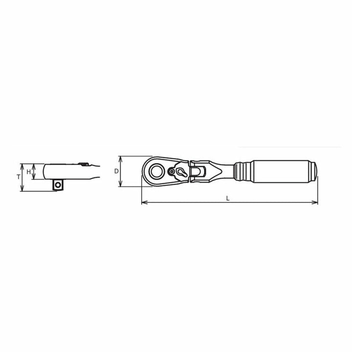 Ko-ken 3725ZSB 3/8" Sq.Dr. Ratchet Handle 72 teeth Short Length 100mm