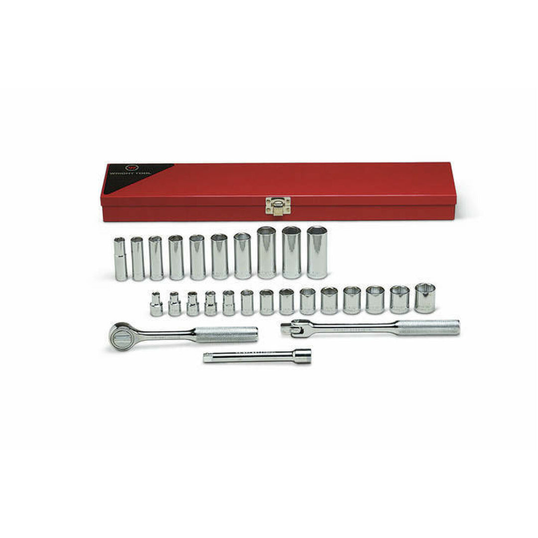 Wright Tool 377 3/8" Drive 6 Point Standard and Deep Socket Set