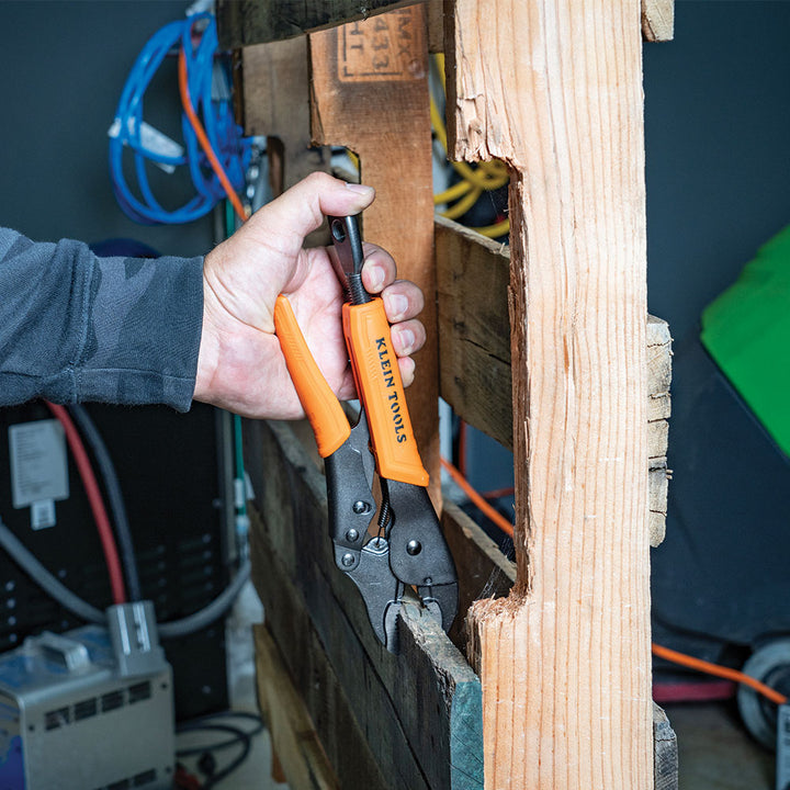 Klein Tools 38665 Locking Pliers, Long Nose 6", Curved Jaw 7" & 10", 3 Pc.