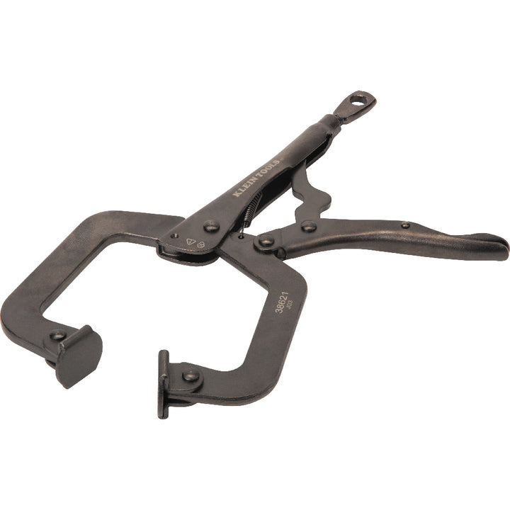 Klein Tools 38621 C-Clamp Locking Pliers with Swivel Jaws, 9"