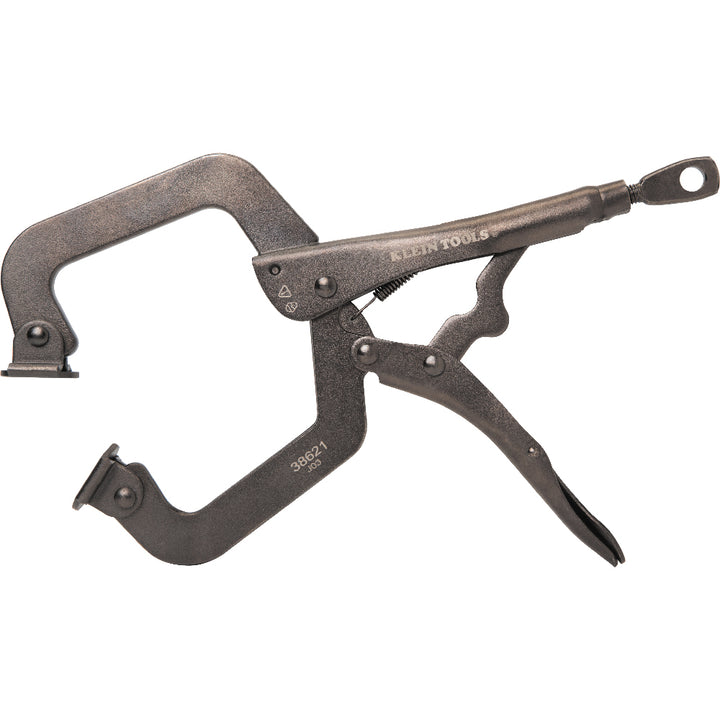 Klein Tools 38621 C-Clamp Locking Pliers with Swivel Jaws, 9"