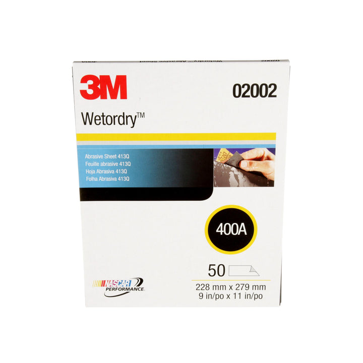 3M Wetordry Abrasive Sheet 413Q, 02002, 400, 9 in x 11 in, 50 sheets
per carton