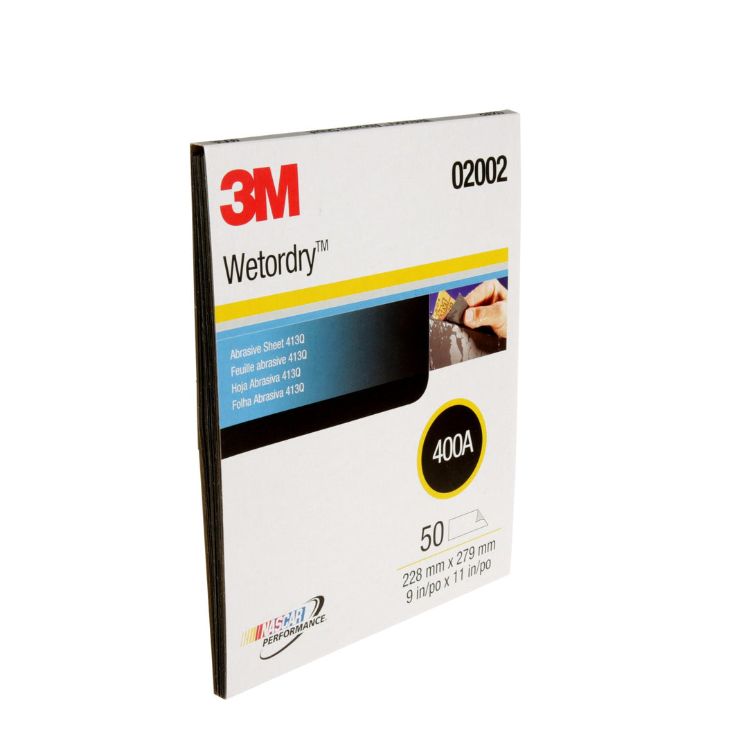 3M Wetordry Abrasive Sheet 413Q, 02002, 400, 9 in x 11 in, 50 sheets
per carton