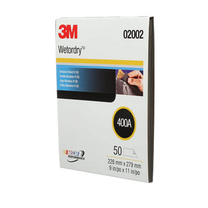 3M Wetordry Abrasive Sheet 413Q, 02002, 400, 9 in x 11 in, 50 sheets
per carton