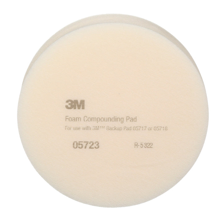 3M Foam Compounding Pad, 05723, Single Sided, Flat Back, 8 in (203.2mm)