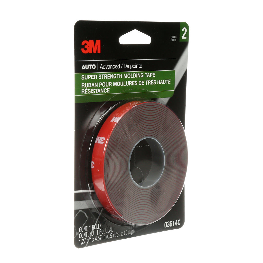 3M Super Strength Molding Tape, 03614, 1/2 in x 15 ft