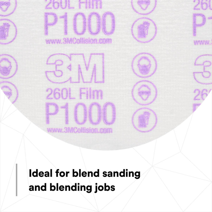 3M Hookit Finishing Film Abrasive Disc 260L, 00969, 6 in, P1000