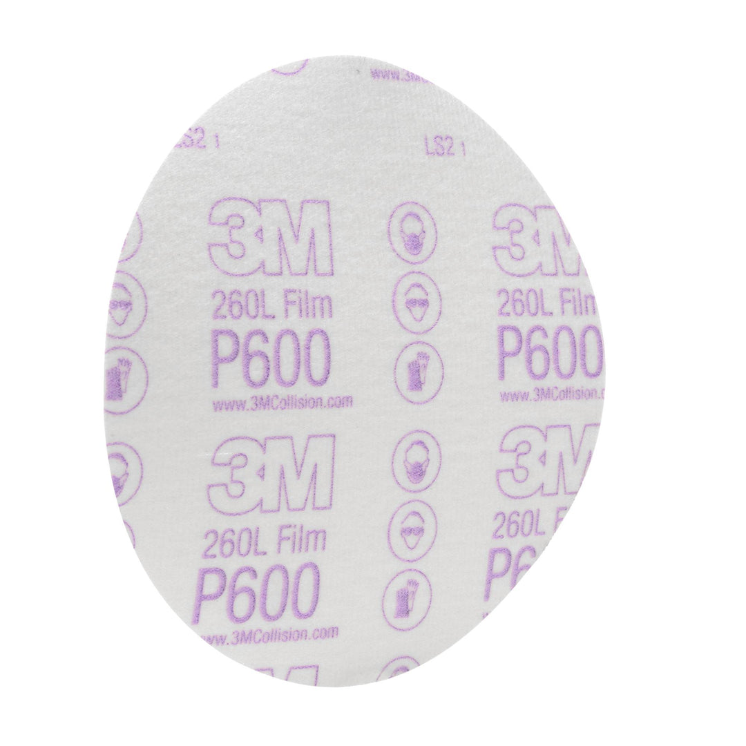 3M Hookit Finishing Film Abrasive Disc 260L, 00971, 6 in, P600