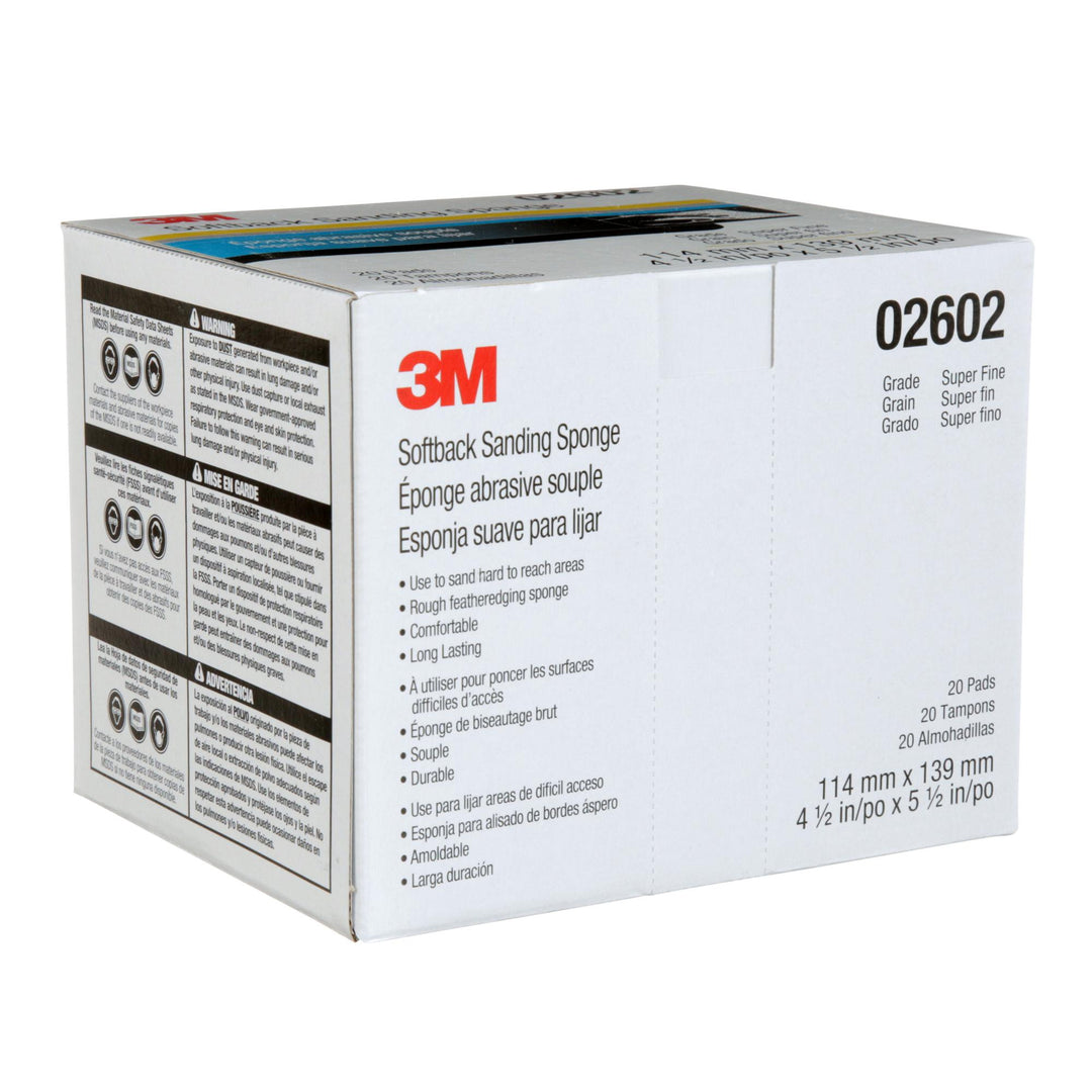 3M Softback Sanding Sponge, 02602, 4 1/2 in x 5 1/2 in (115mm x 140mm)